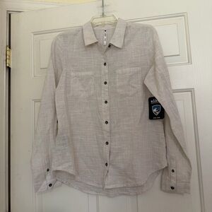 NWT Kuhl Adele Natural Women’s Button Down Shirt Blouse Size Small S